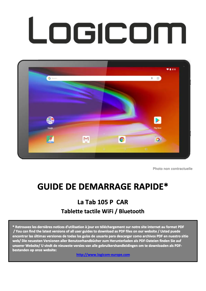 Page n°1 - Manuel utilisateur Logicom La Tab 105 P