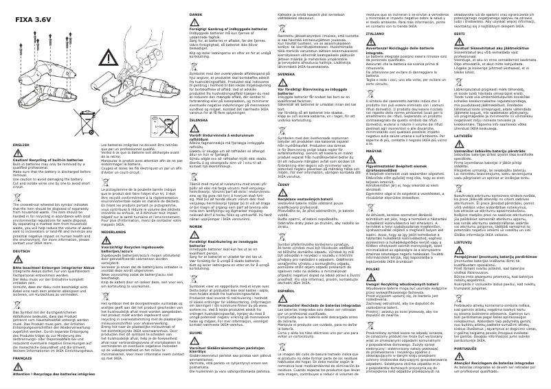 Image de la première page du manuel de l'appareil FIXA 903.175.80