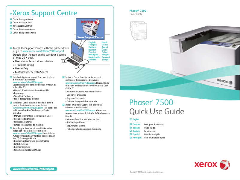 Page n°1 - Manuel utilisateur Xerox Phaser 7500