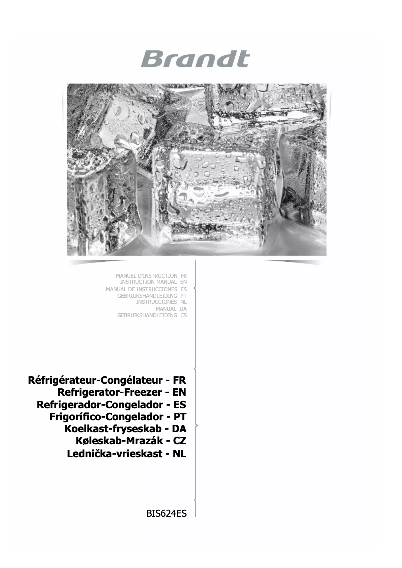 Image de la première page du manuel de l'appareil BIS624ES