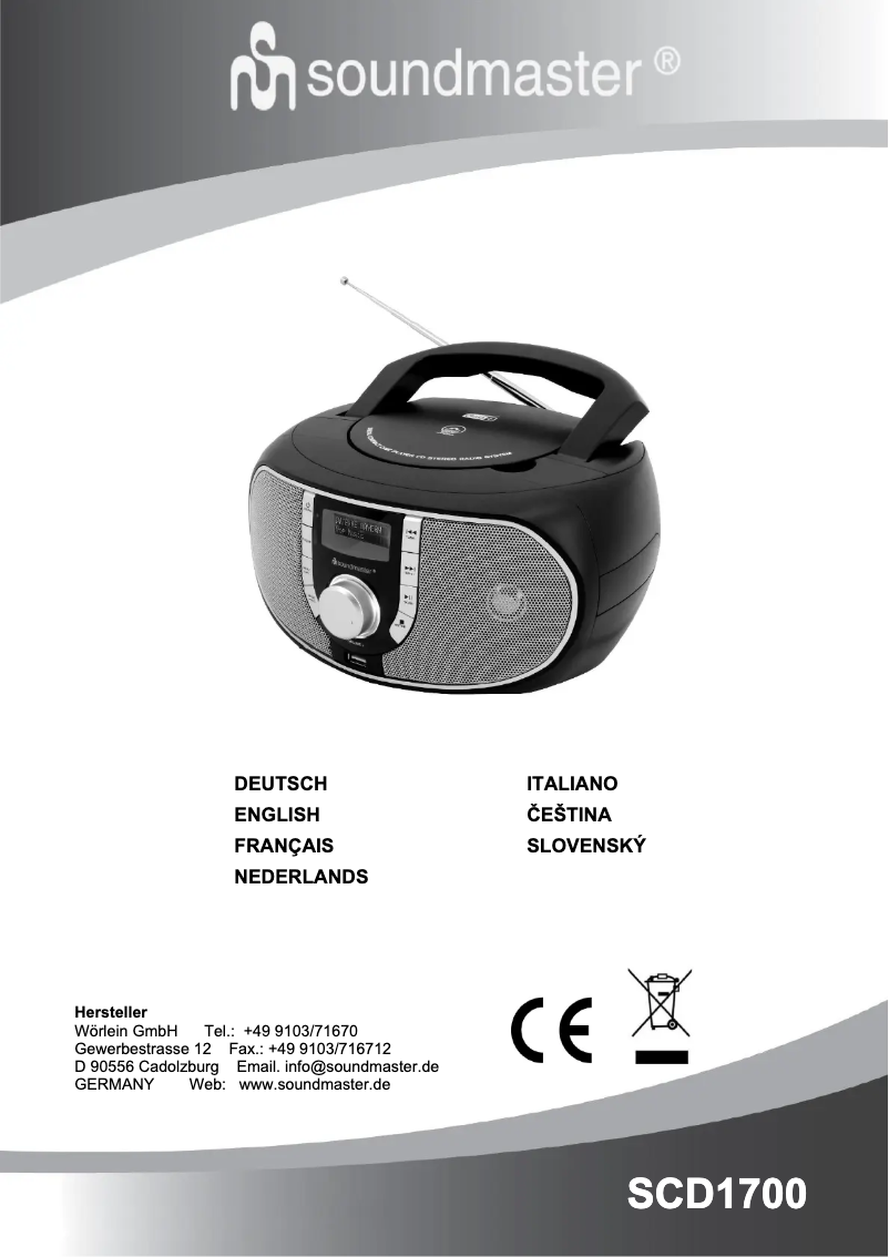 Image de la première page du manuel de l'appareil SCD1700