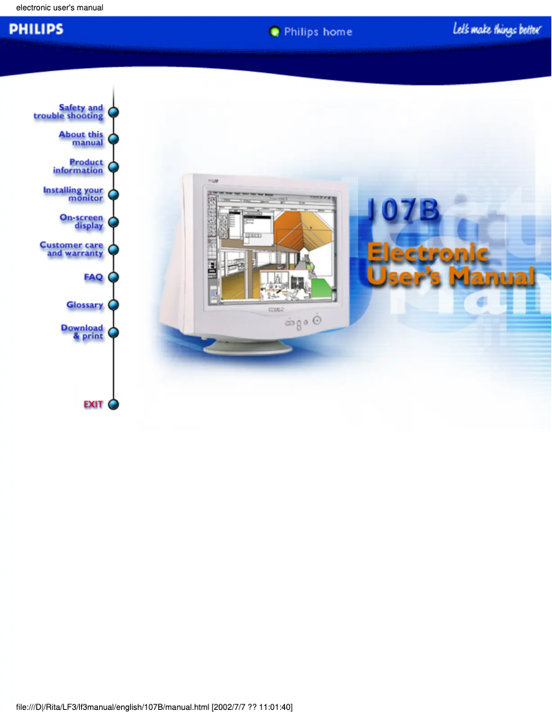 Image de la première page du manuel de l'appareil 107B4