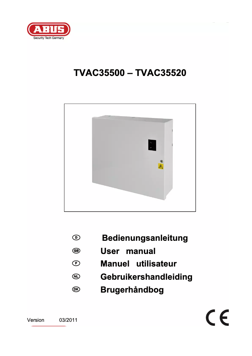 Page n°1 - Mode d'emploi Abus TVAC35500