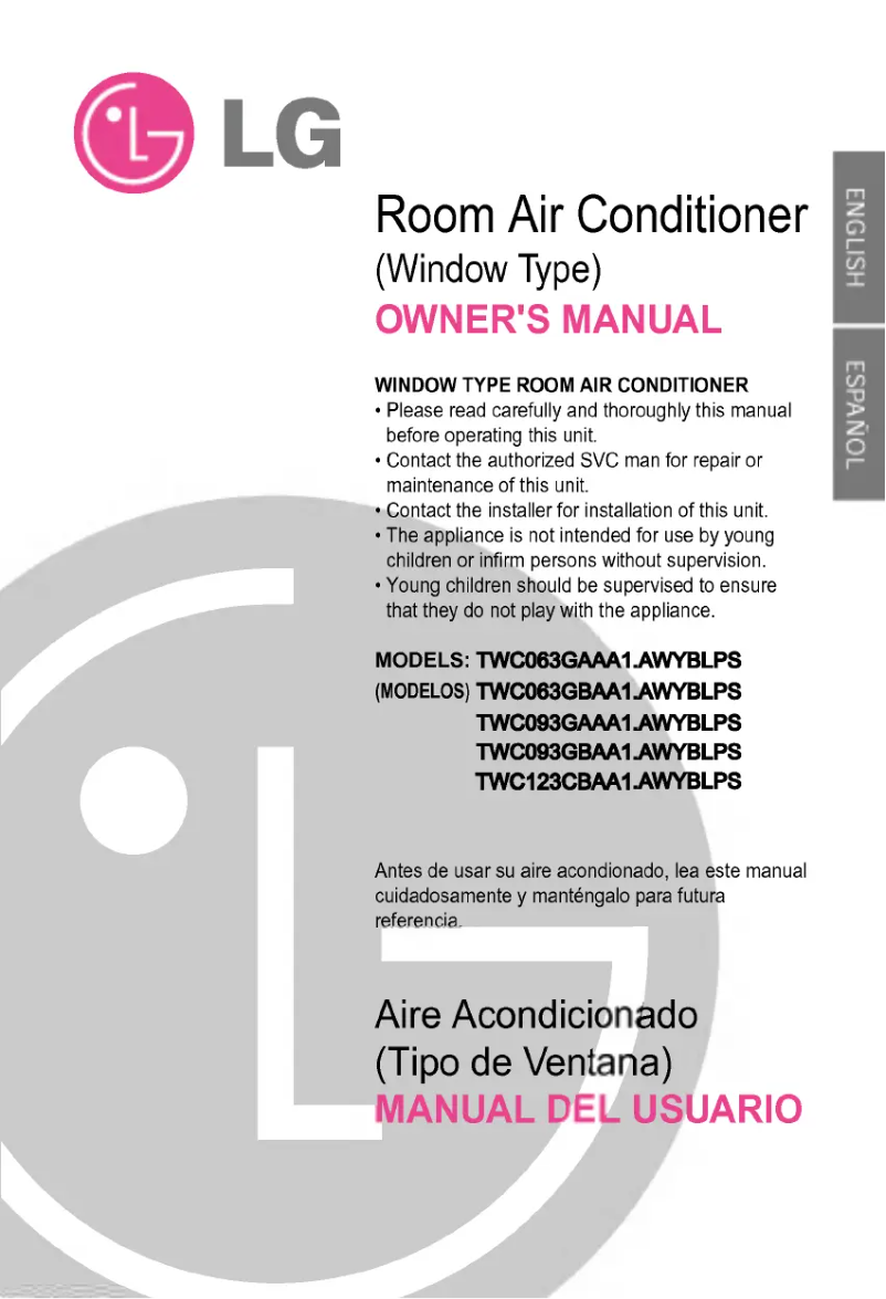 Page 1 de la notice Manuel utilisateur LG TWC093GAAA1