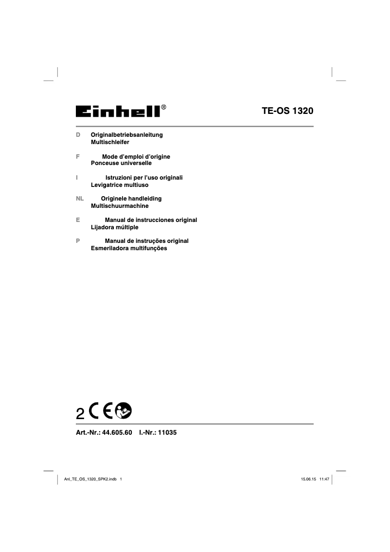 Image de la première page du manuel de l'appareil TE-OS 1320