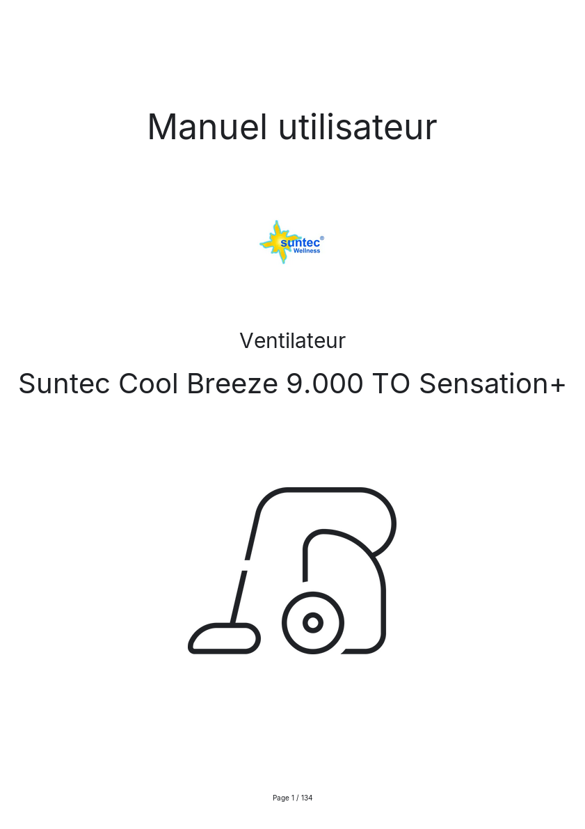 Image de la première page du manuel de l'appareil Cool Breeze 9.000 TO Sensation+