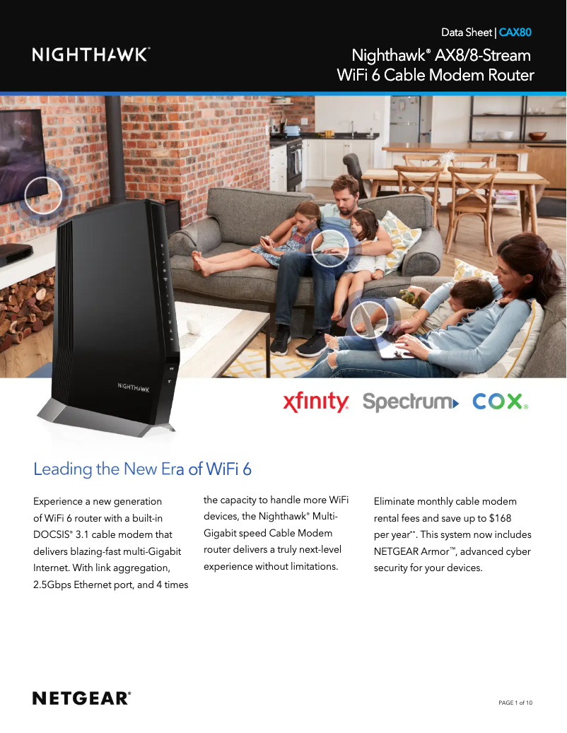 Page 1 de la notice Fiche technique Netgear Nighthawk CAX80