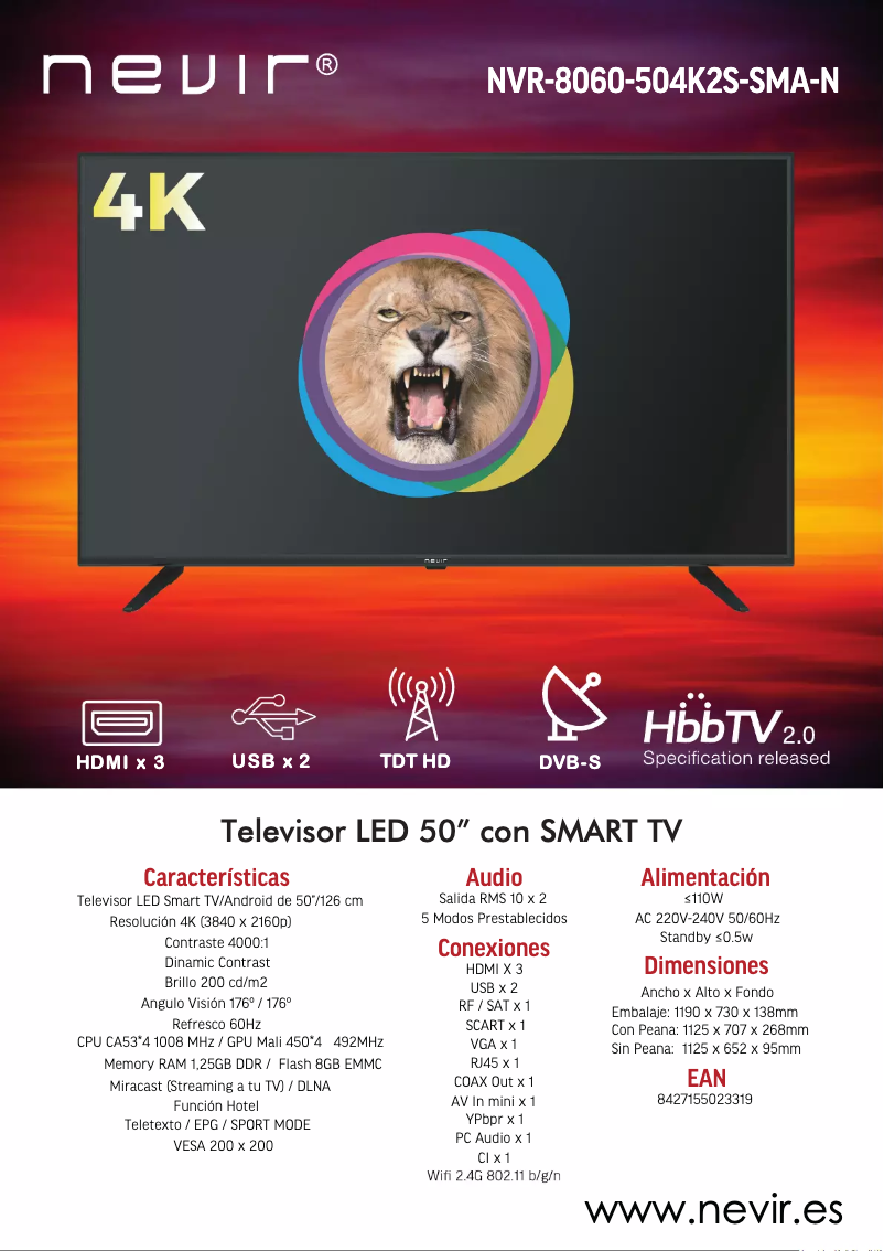 Page 1 de la notice Brochure Nevir NVR-8060-504K2S-SMA-N