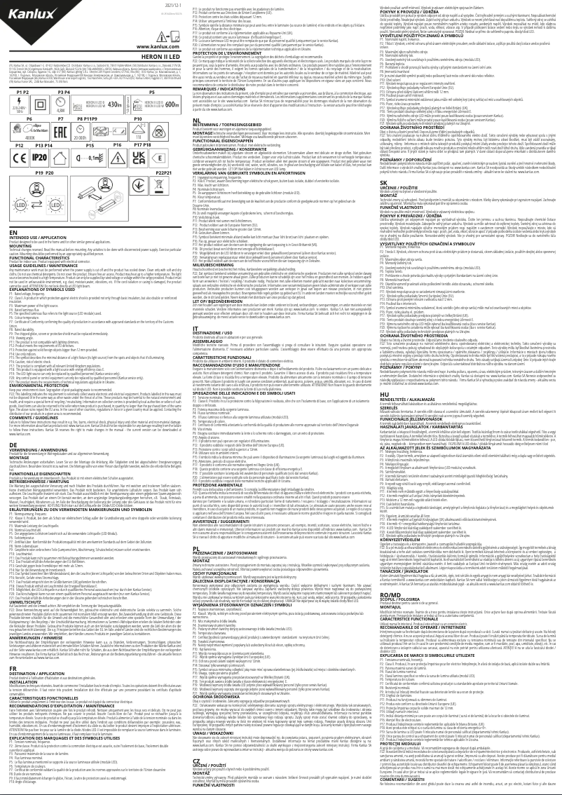 Image de la première page du manuel de l'appareil HERON II LED