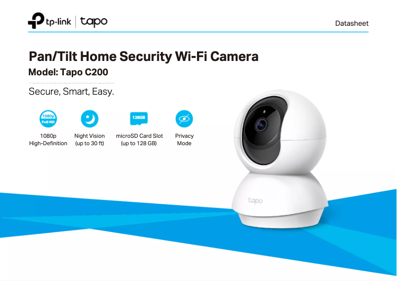 Page 1 de la notice Fiche technique TP-Link Tapo C200