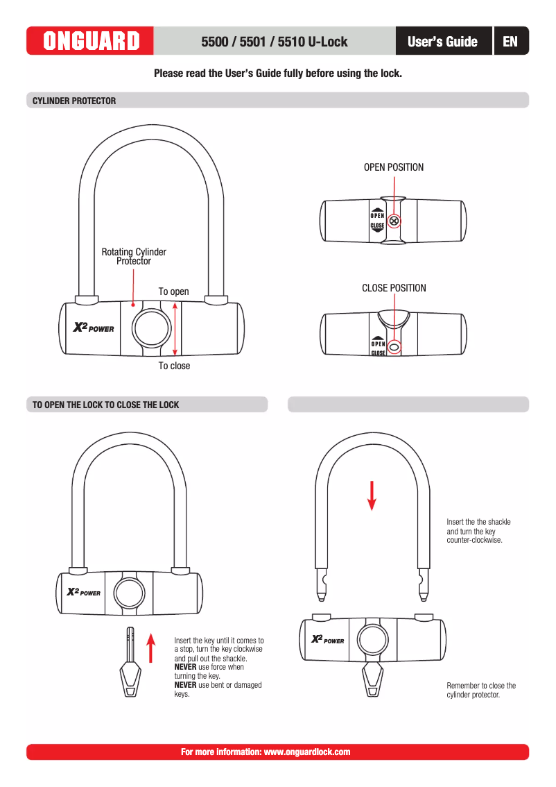 Imagen de la primera página del manual del dispositivo U-Lock 5501