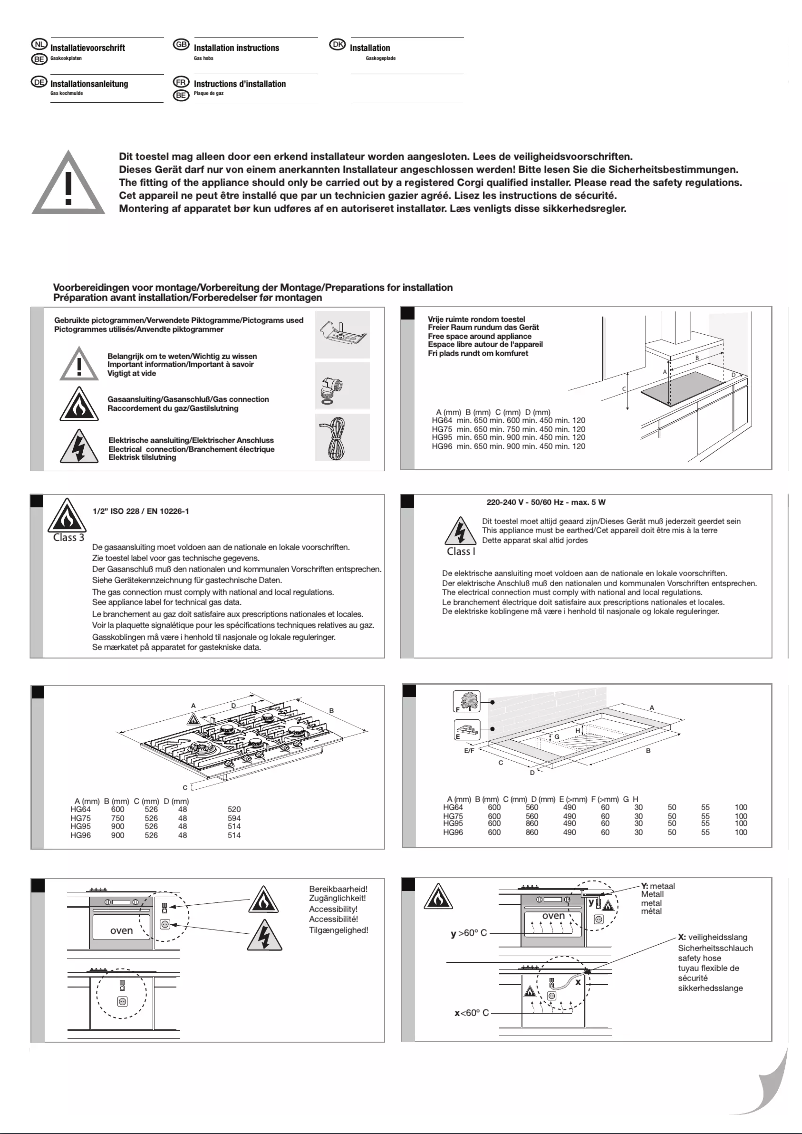 Page 1 de la notice Manuel utilisateur Atag HG9571MDA