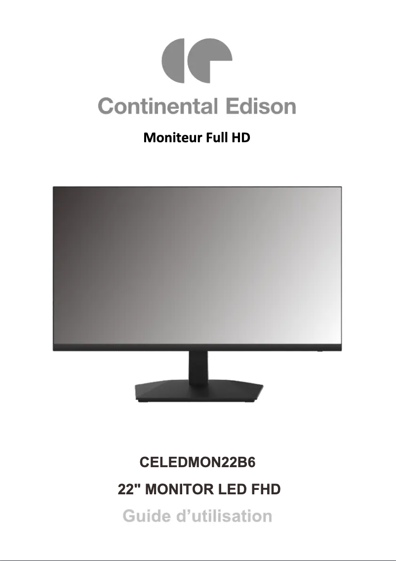 Page 1 de la notice Manuel utilisateur Continental Edison CELEDMON22B6