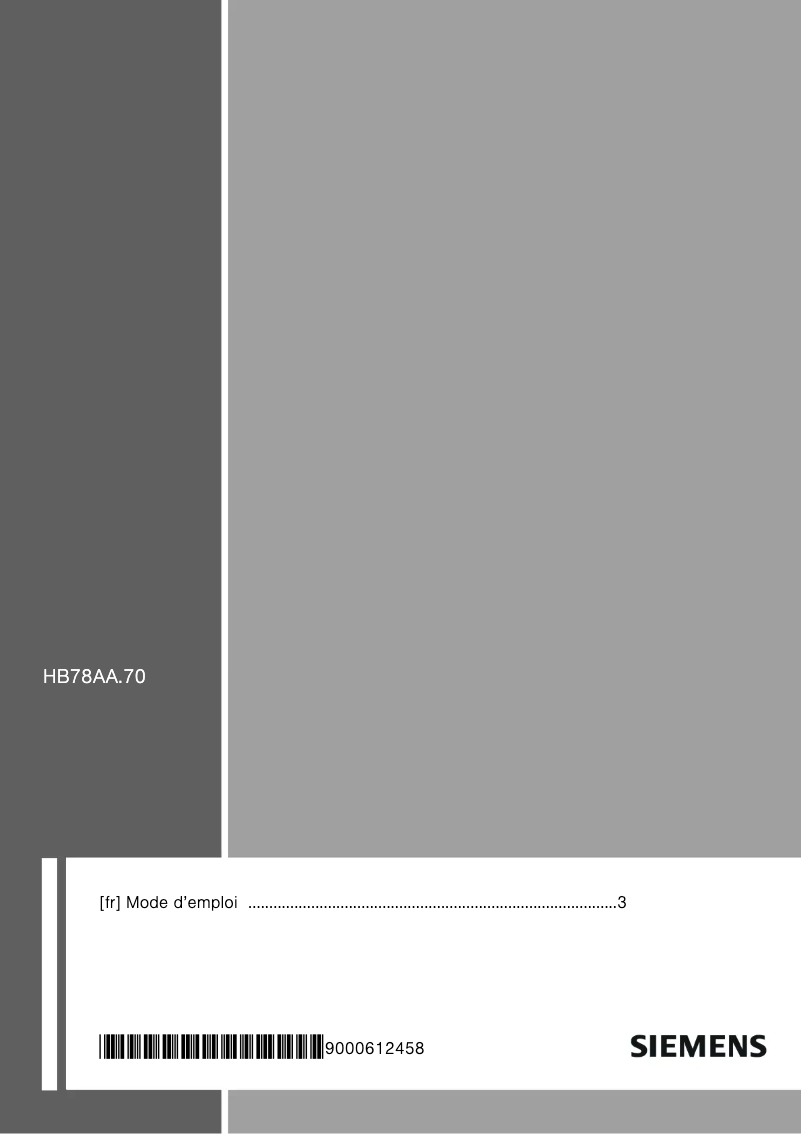 Page 1 de la notice Manuel utilisateur Siemens HB78AA470