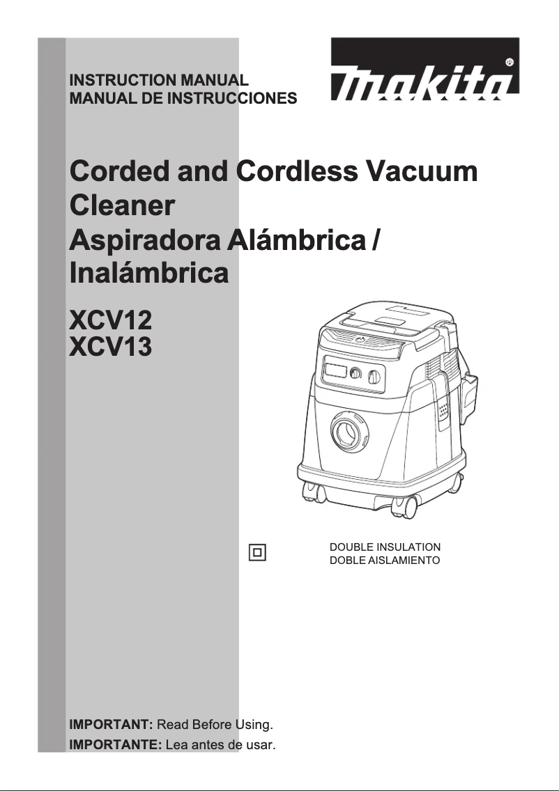 Página 1 del manual Manual de usuario Makita XCV13Z