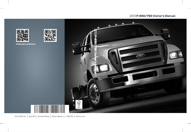 Page 1 de la notice Manuel utilisateur Ford F-650 (2013)