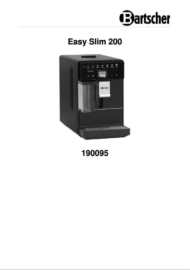 Page n°1 - Manuel utilisateur Bartscher Easy Slim 200