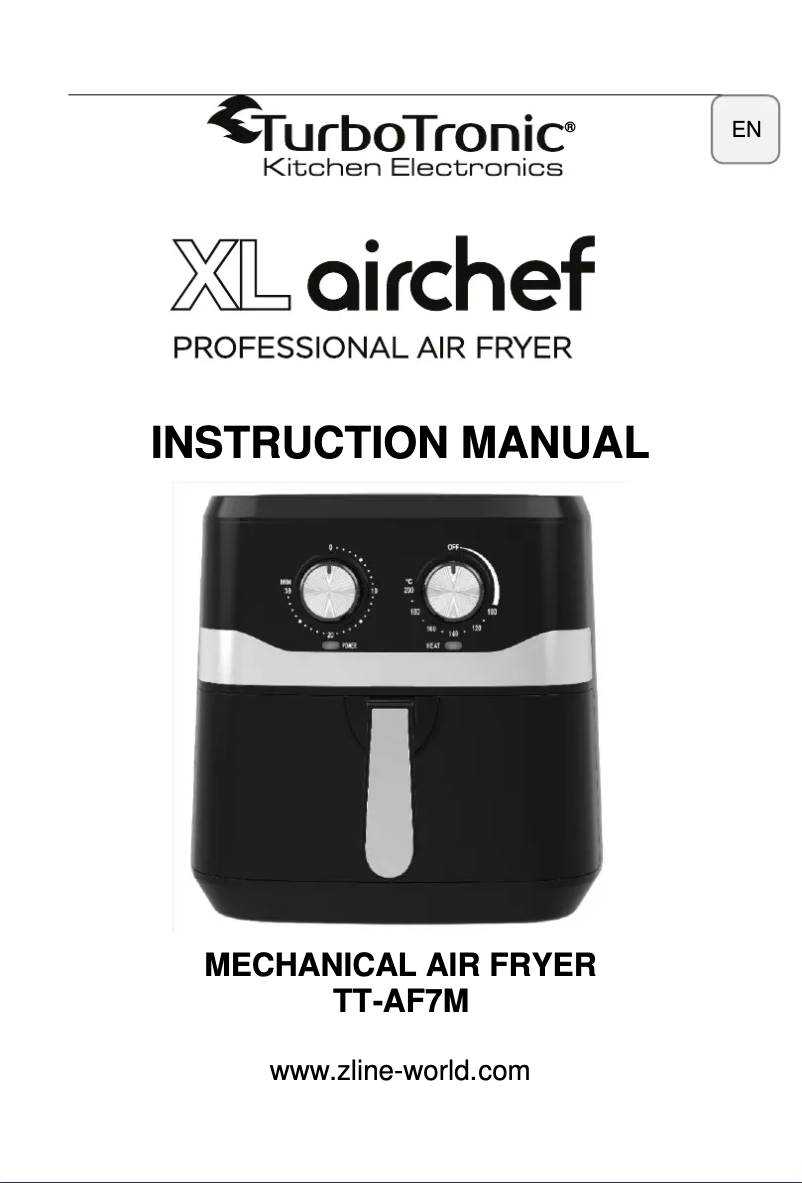 Image de la première page du manuel de l'appareil XL Airchef TT-AF7M