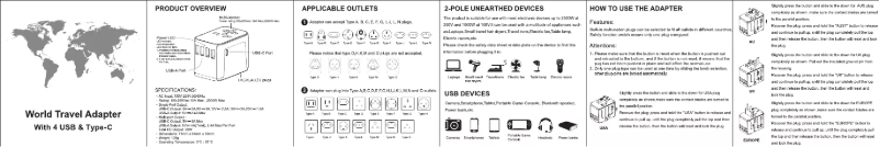 Page n°1 - Manuel utilisateur Adonit PD-4A1C