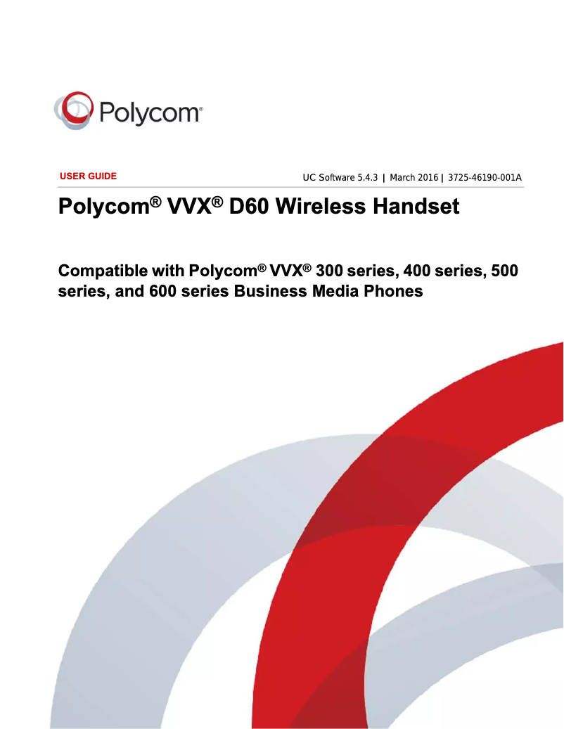 Page n°1 - Manuel utilisateur Polycom VVX D60
