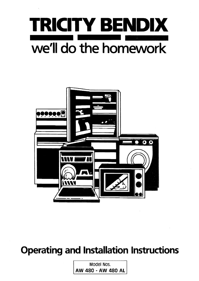 Page 1 de la notice Manuel utilisateur Tricity Bendix AW 480