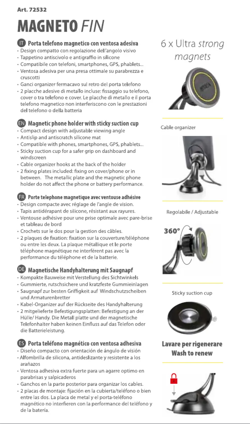 Page 1 de la notice Manuel utilisateur Lampa Magneto Fin