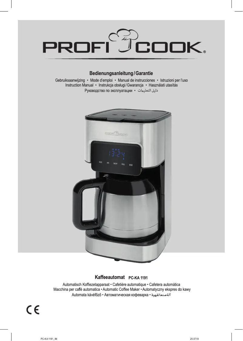 Page 1 de la notice Manuel utilisateur ProfiCook PC-KA 1191