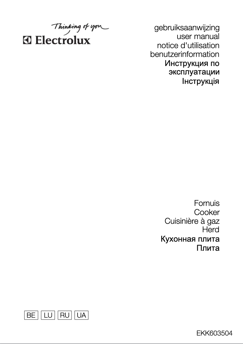 Page n°1 - Manuel utilisateur Electrolux EKK603504X