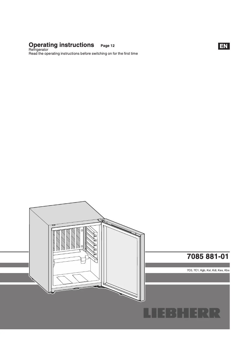 Page 1 de la notice Manuel utilisateur Liebherr Ksl 7C0