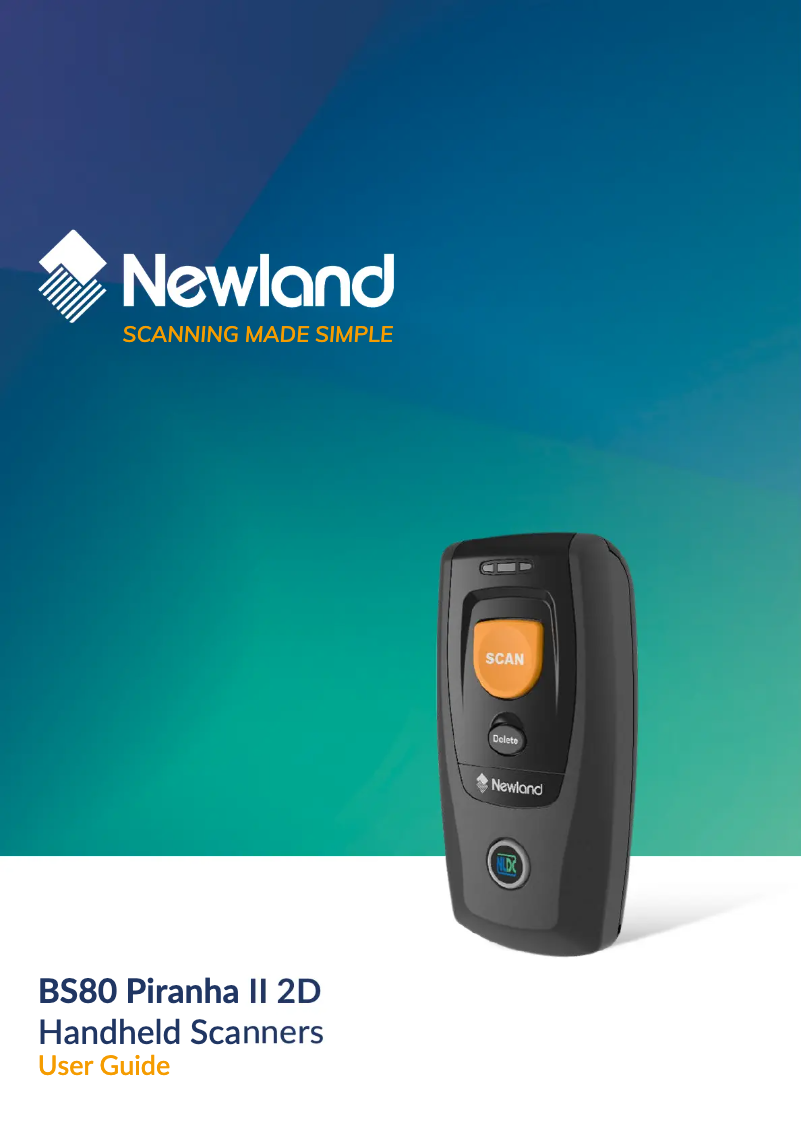 Page 1 de la notice Manuel utilisateur Newland BS80 Piranha II 2D
