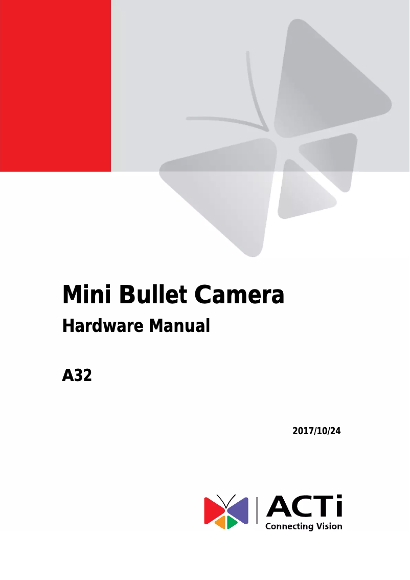 Page n°1 - Manuel utilisateur ACTi A32