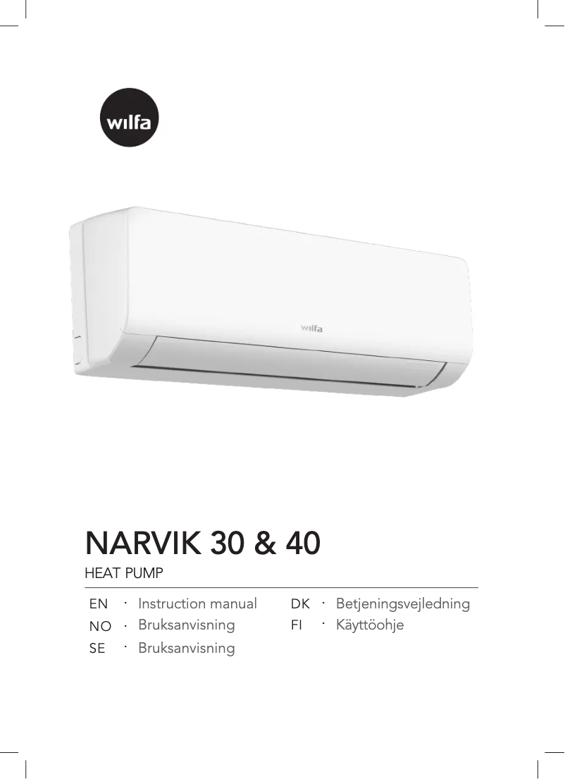 Page 1 de la notice Manuel utilisateur Wilfa NARVIK 40