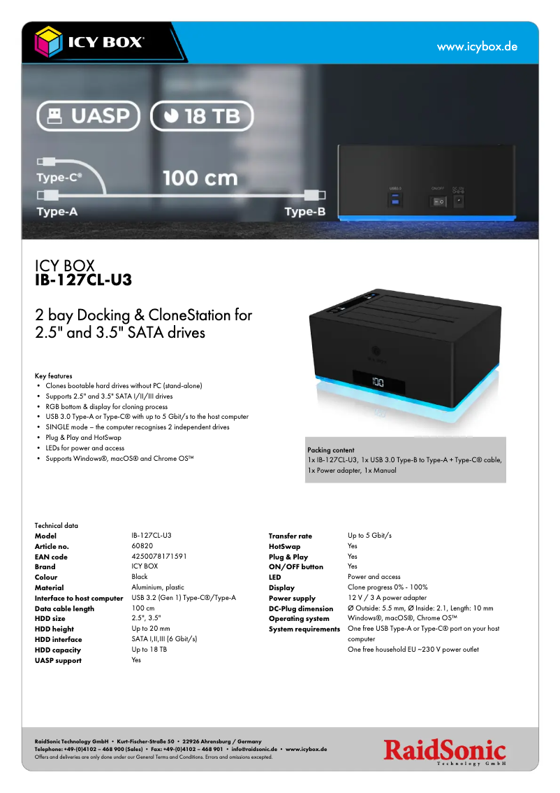 Image de la première page du manuel de l'appareil IB-127CL-U3