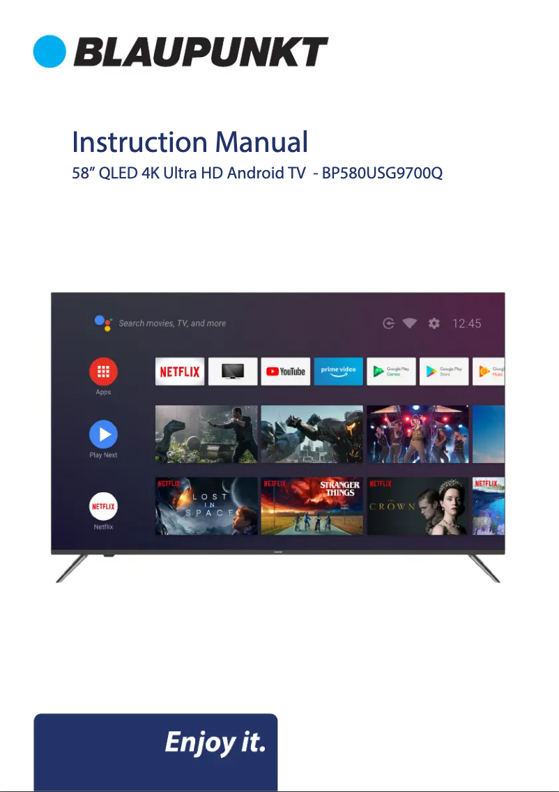 Image de la première page du manuel de l'appareil BP580USG9700Q