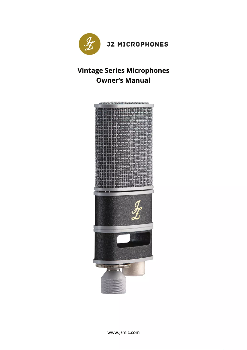 Page n°1 - Manuel utilisateur JZ Microphones Vintage 11