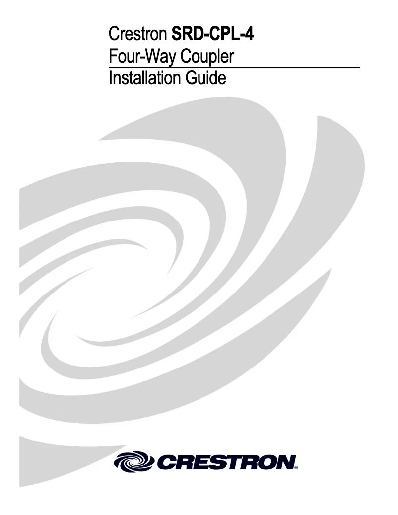 First page image of the manual for SRD-CPL-4