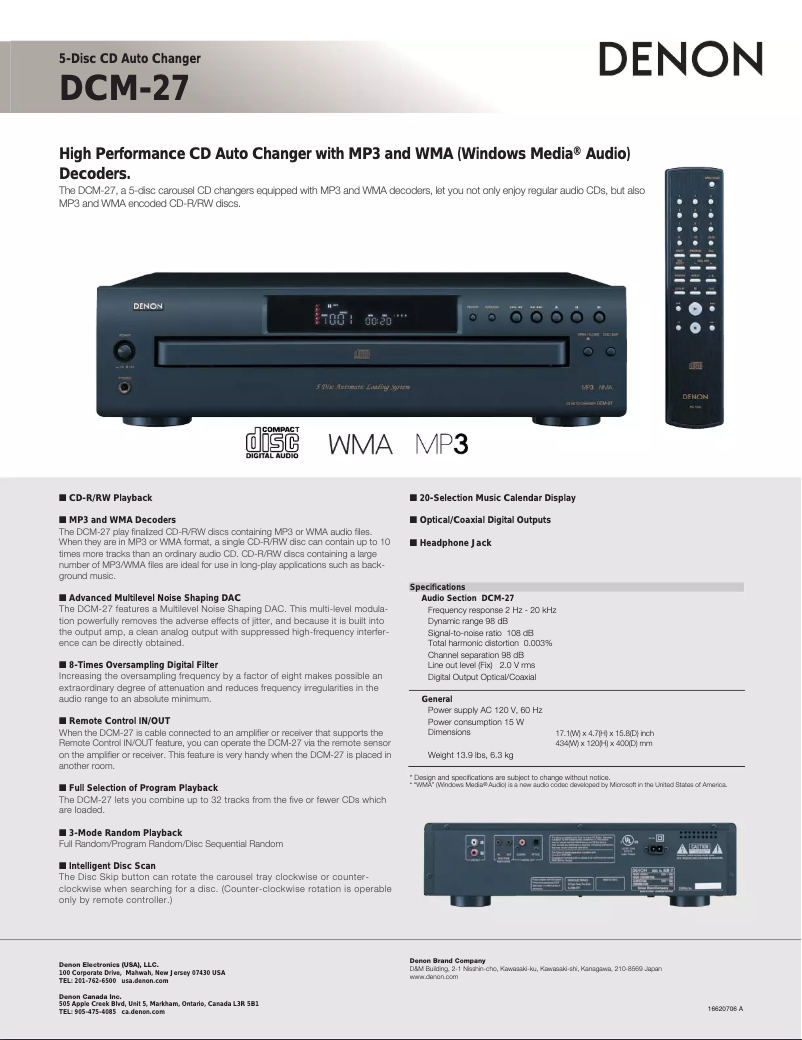 Image de la première page du manuel de l'appareil DCM-27