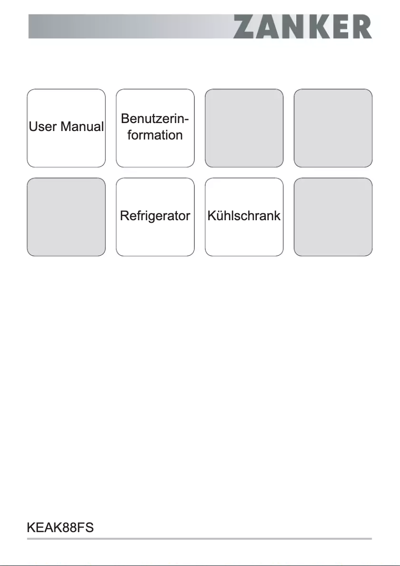 Page 1 de la notice Manuel utilisateur Zanker KEAK88FS