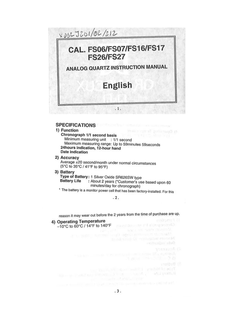 Page 1 de la notice Manuel utilisateur Grandeux FS27