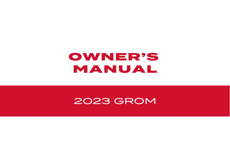 Page n°1 - Manuel utilisateur Honda Grom (2023)
