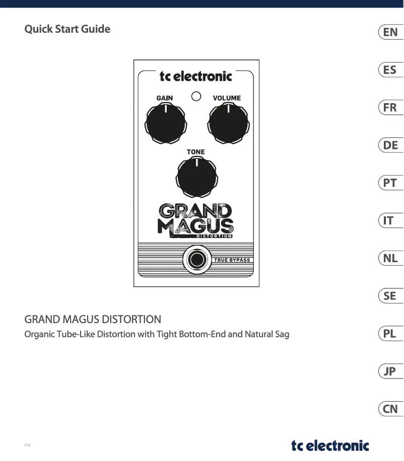 Page 1 de la notice Guide de démarrage rapide TC Electronic Grand Magus Distortion