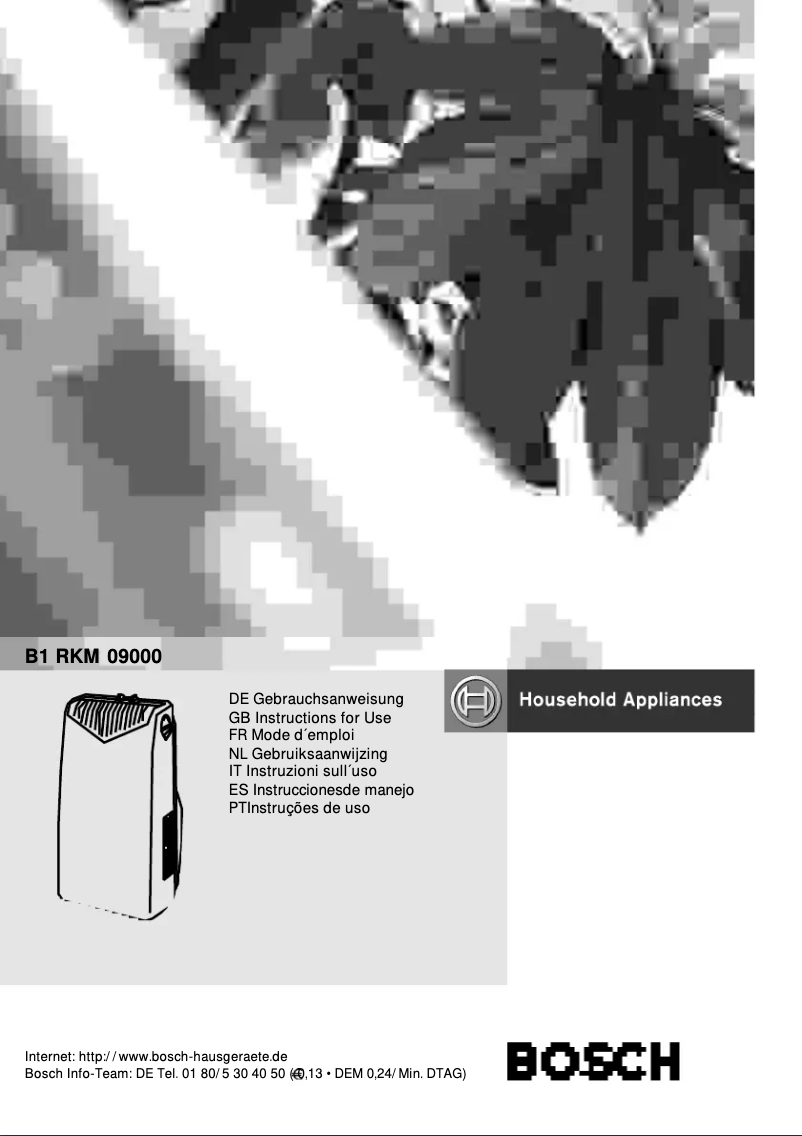 Image de la première page du manuel de l'appareil B1RKM09000