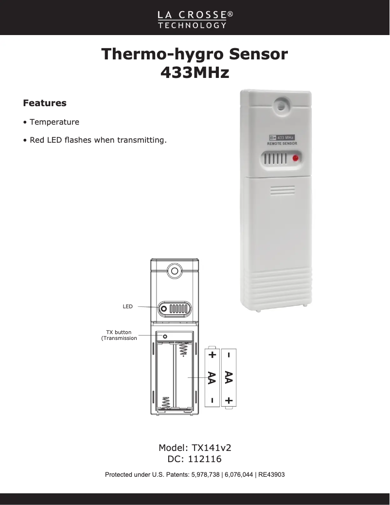 Image de la première page du manuel de l'appareil TX141V2