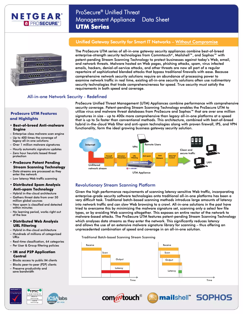 Page n°1 - Fiche technique Netgear UTM50