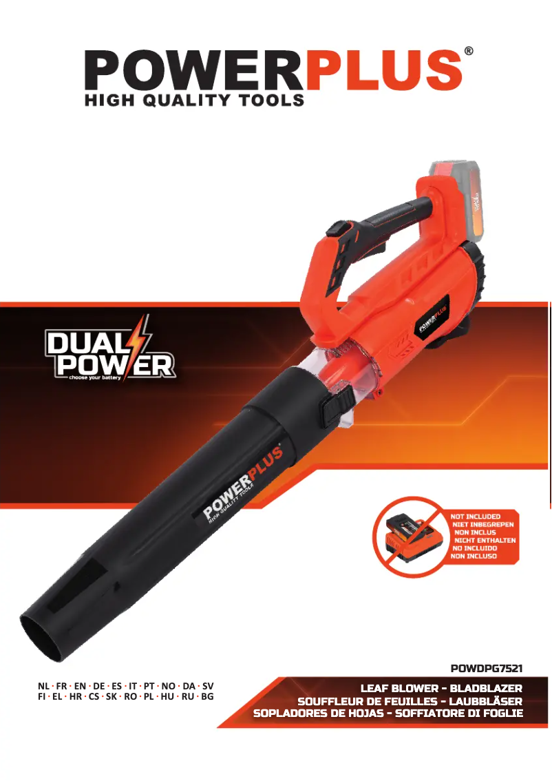 Image de la première page du manuel de l'appareil POWDPG7521