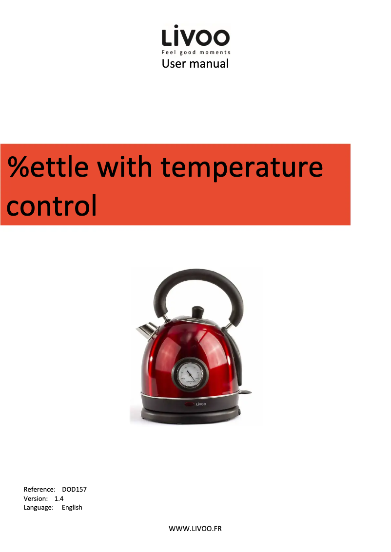 Page 1 de la notice Manuel utilisateur Livoo DOD157