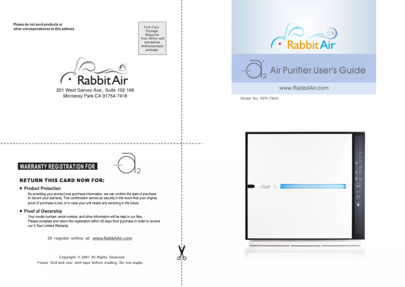 Image de la première page du manuel de l'appareil MinusA2 SPA-700A