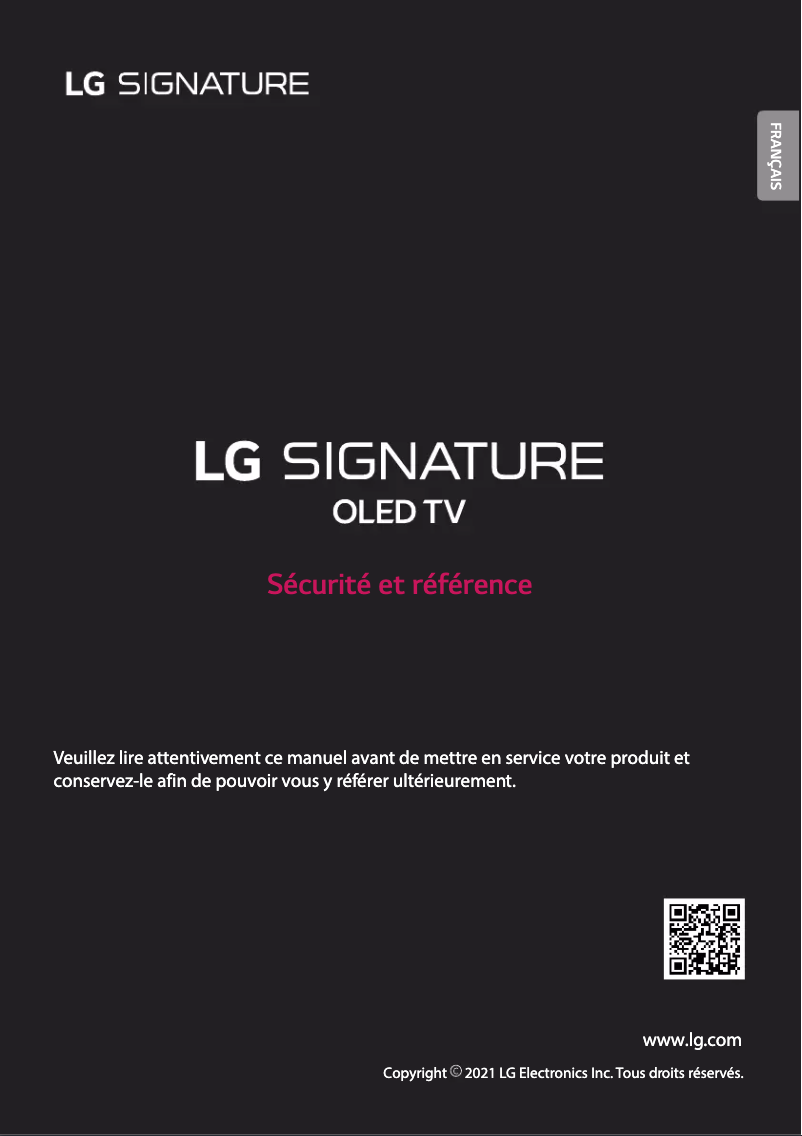 Page 1 de la notice Manuel utilisateur LG OLED77Z19LA