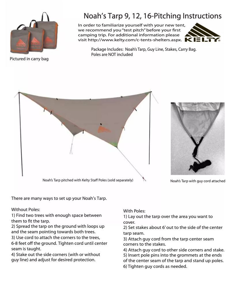 Page n°1 - Manuel utilisateur Kelty Noahs Tarp 9