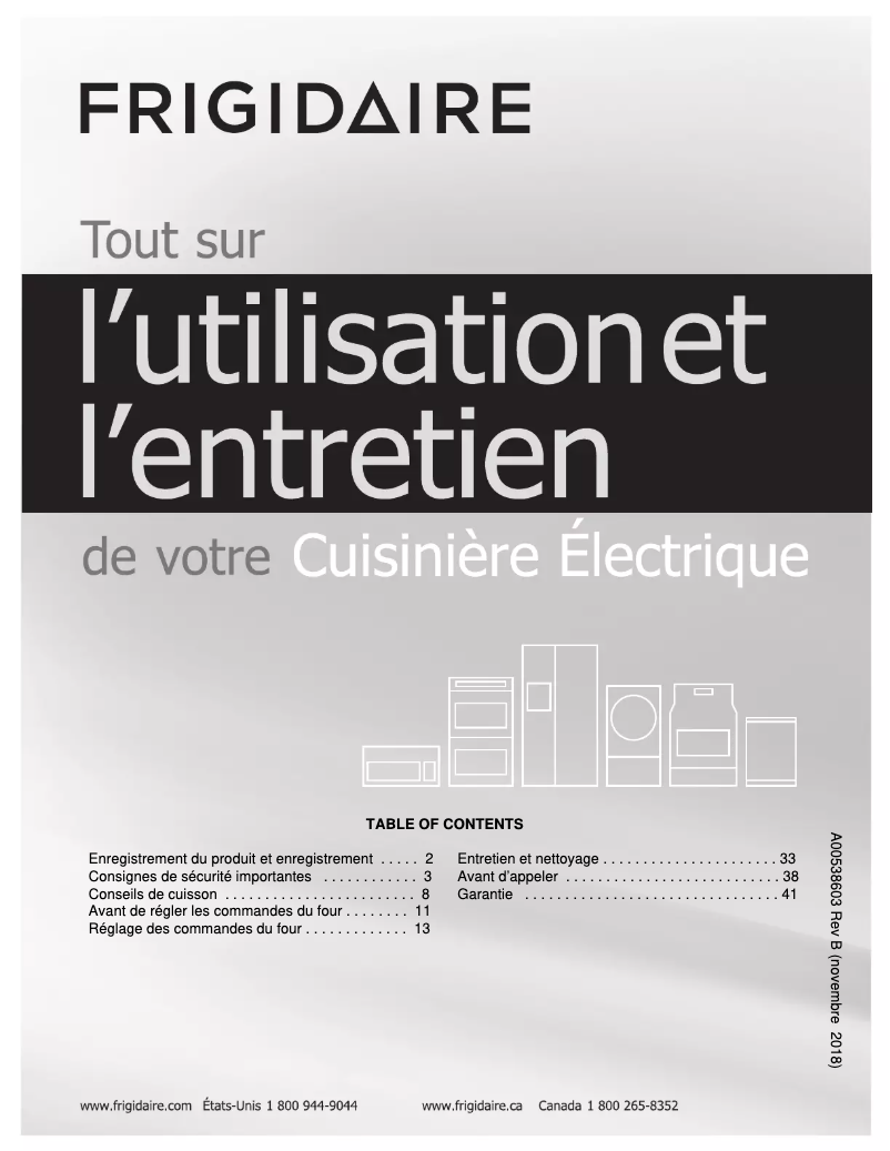 Page n°1 - Manuel utilisateur Frigidaire FGET3066UF